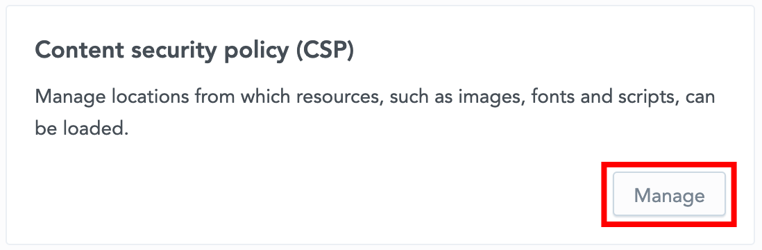 manage csp