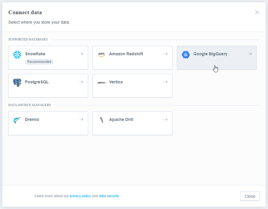 GoodData Modeler Add Datasource