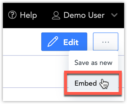Embed dialog