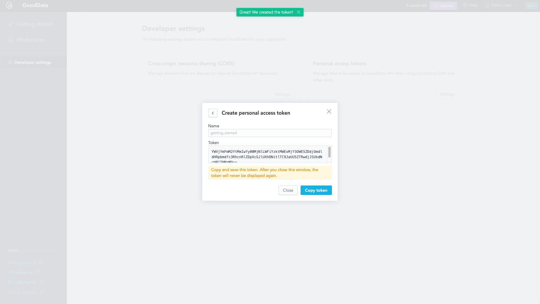 GoodData Settings Page