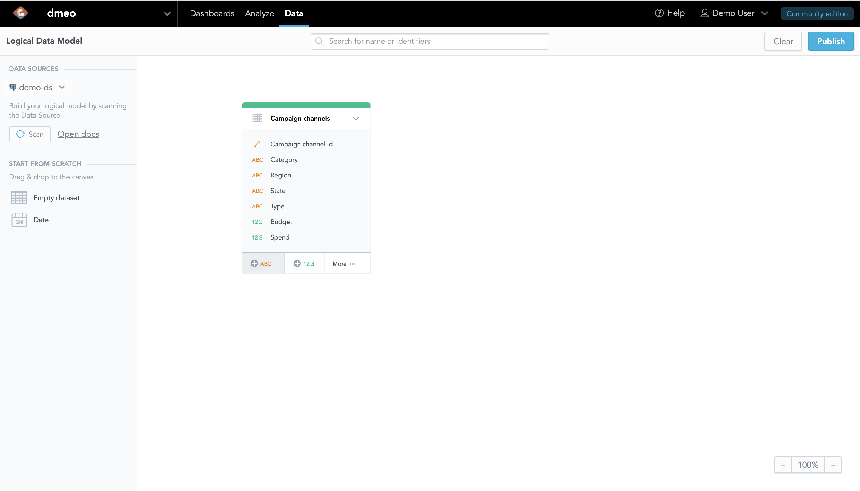 Creating dataset fields