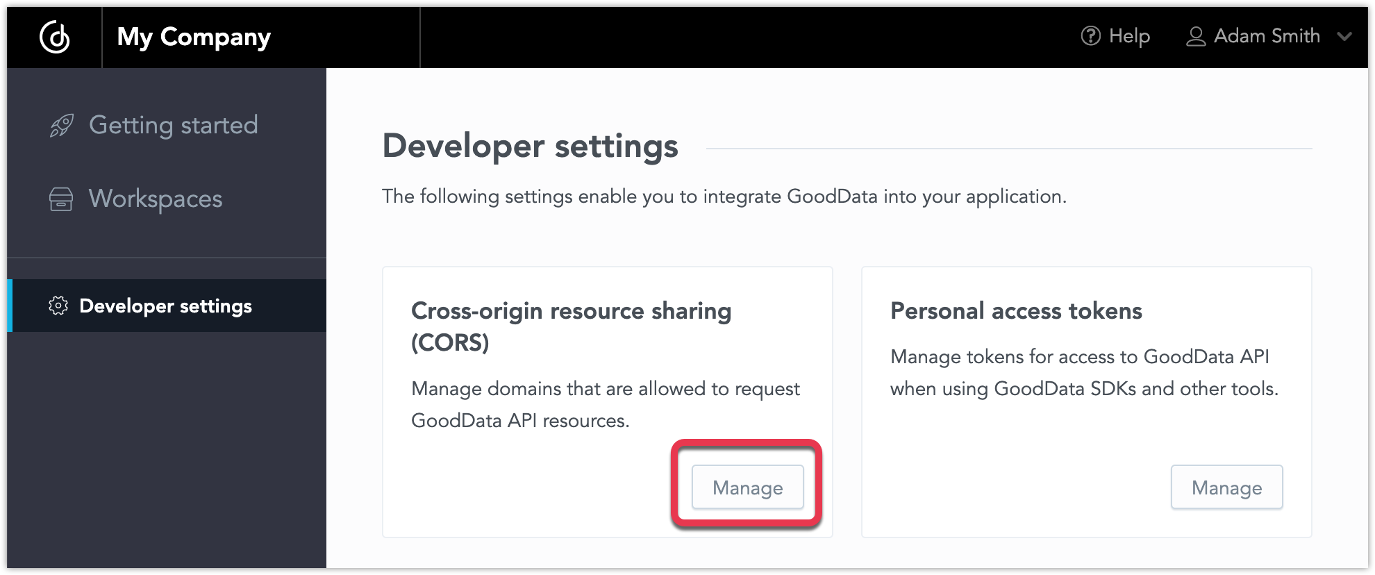 Manage CORS