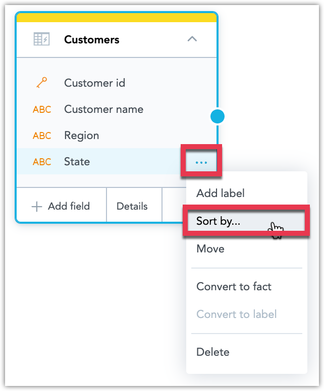 click sort by
