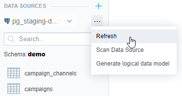 refresh the tables