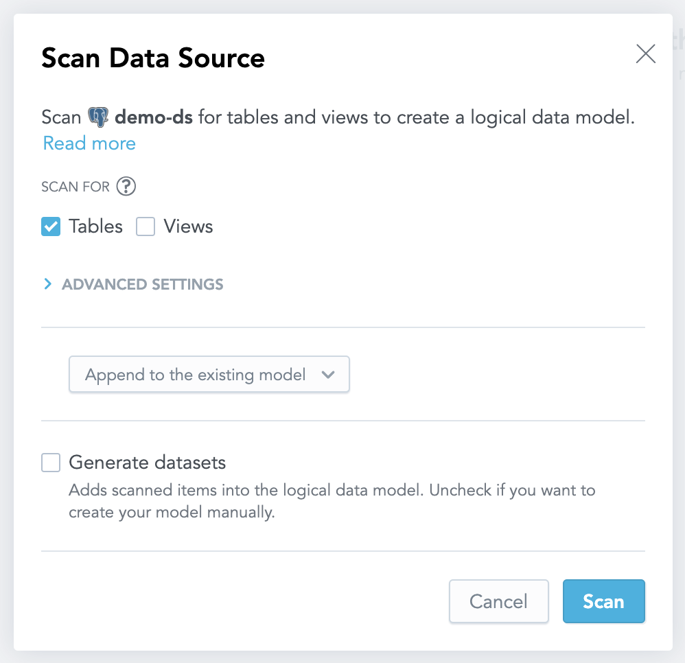 Scan only mapping